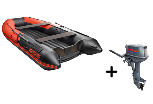 YACHTMAN-360 НДНД красный-черный + KAMISU T 9.8 BMS (комплект лодка + мотор)