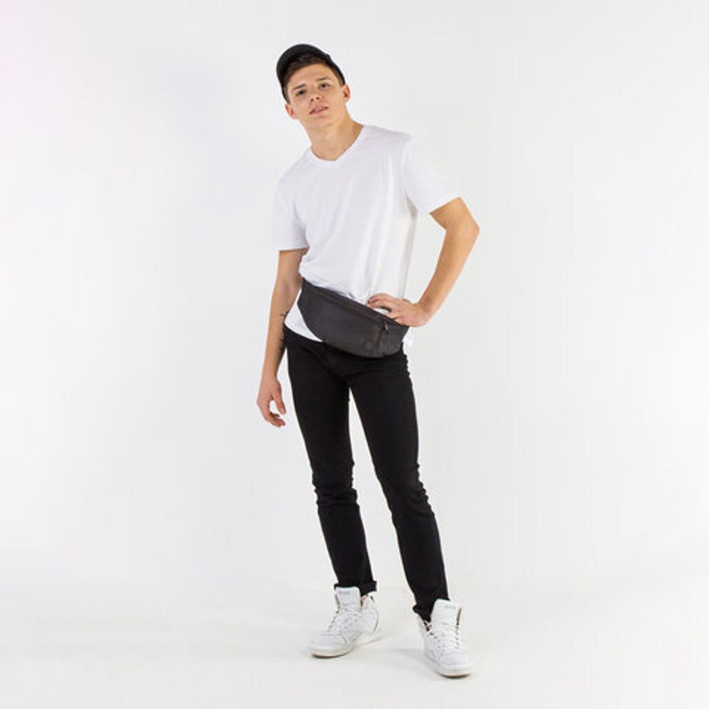 Сумка на пояс BRAUBERG RIO, два отделения, черная, 38х12х8см, 270822