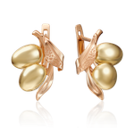 Серьги «Оливки» с английским замком из комбинированного золота