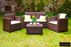 Комплект мебели NEBRASKA 2 Set (диван, 2 кресла и стол), венге