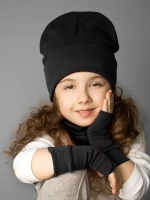 Шапка детская со снудом и митенками