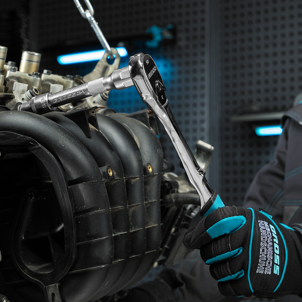 Ключ-трещотка 1/2", CrV, 90 зубьев, усиленный, хром Gross