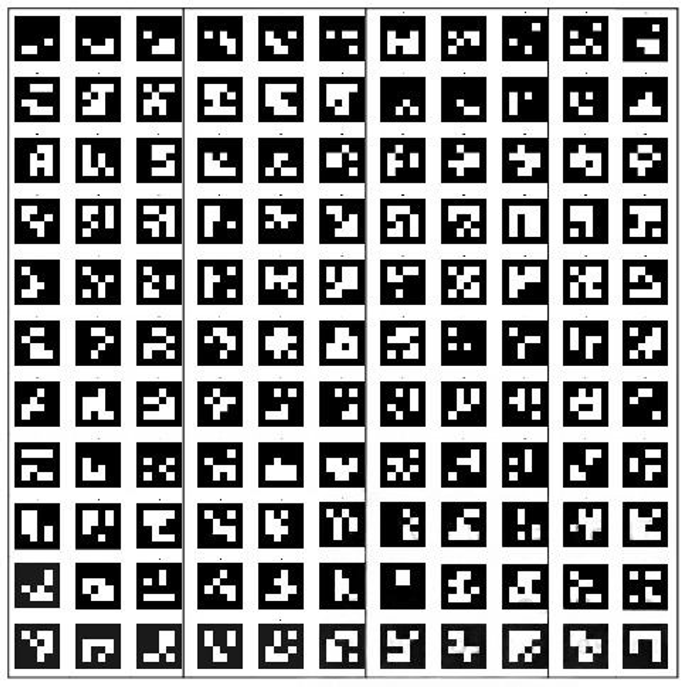 Поле aruco-меток, небликующая поверхность, 4*4 метра, 121 метка