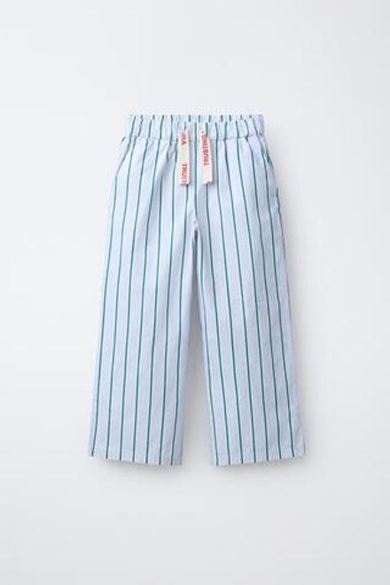 ZARA БРЮКИ В ПОЛОСКУ, СИНИЙ