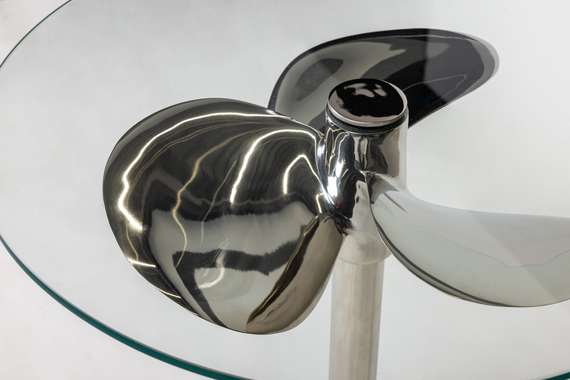 Кофейный столик Пропеллер, Ø44х65 см, серебро