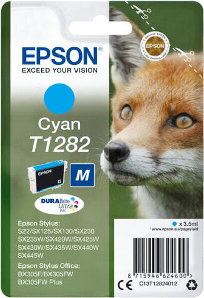 Epson Fox T1282 струйный картридж 1 шт Подлинный Голубой C13T12824022