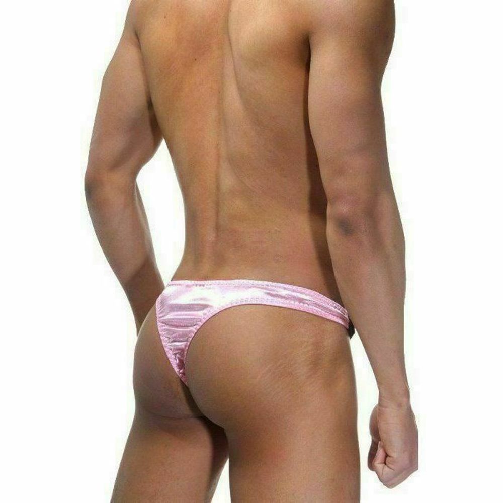 Трусы мужские тонги розовые на застежке La Blinque LB15056