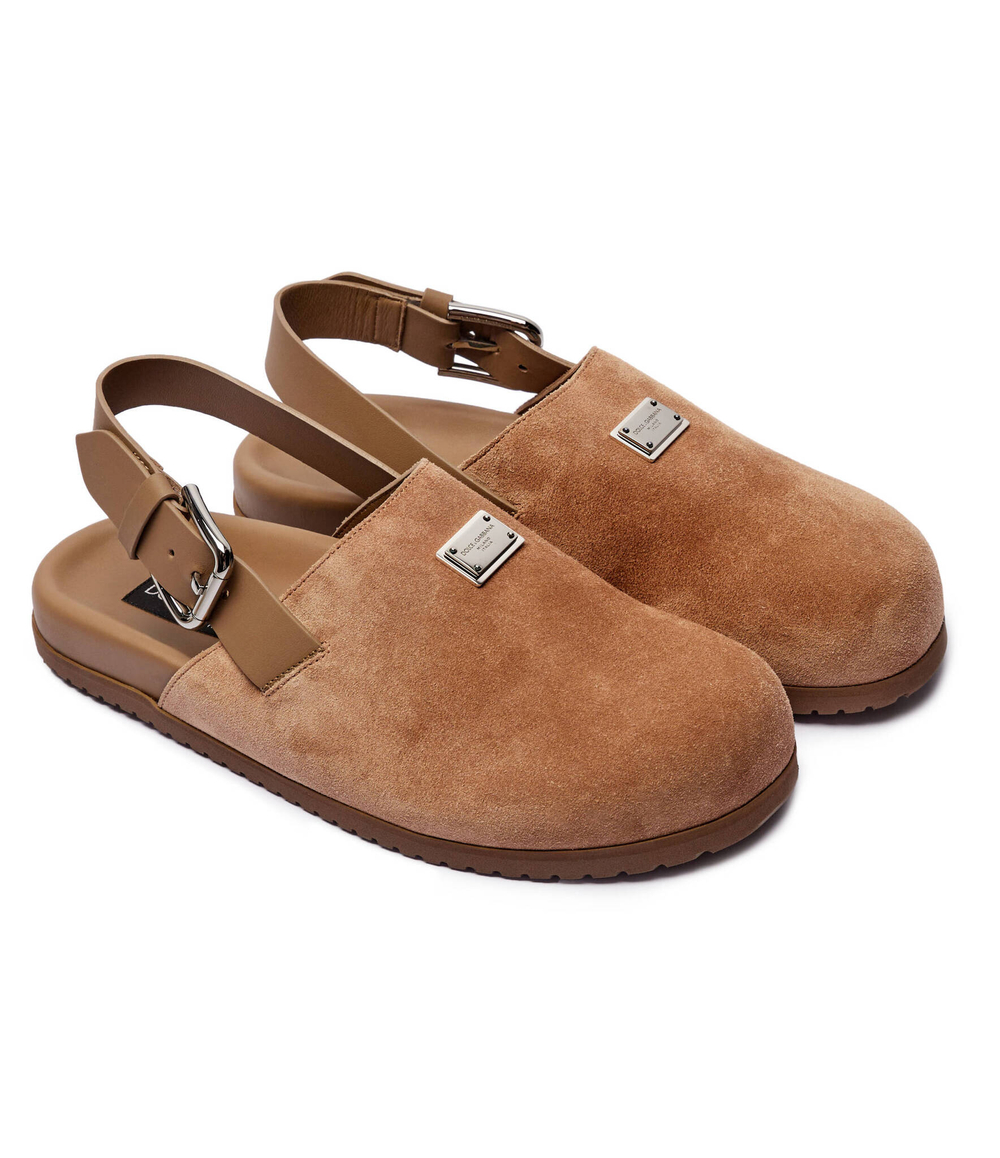 Кожаные мюли Dolce & Gabbana - коричневый(A80402 A4434)