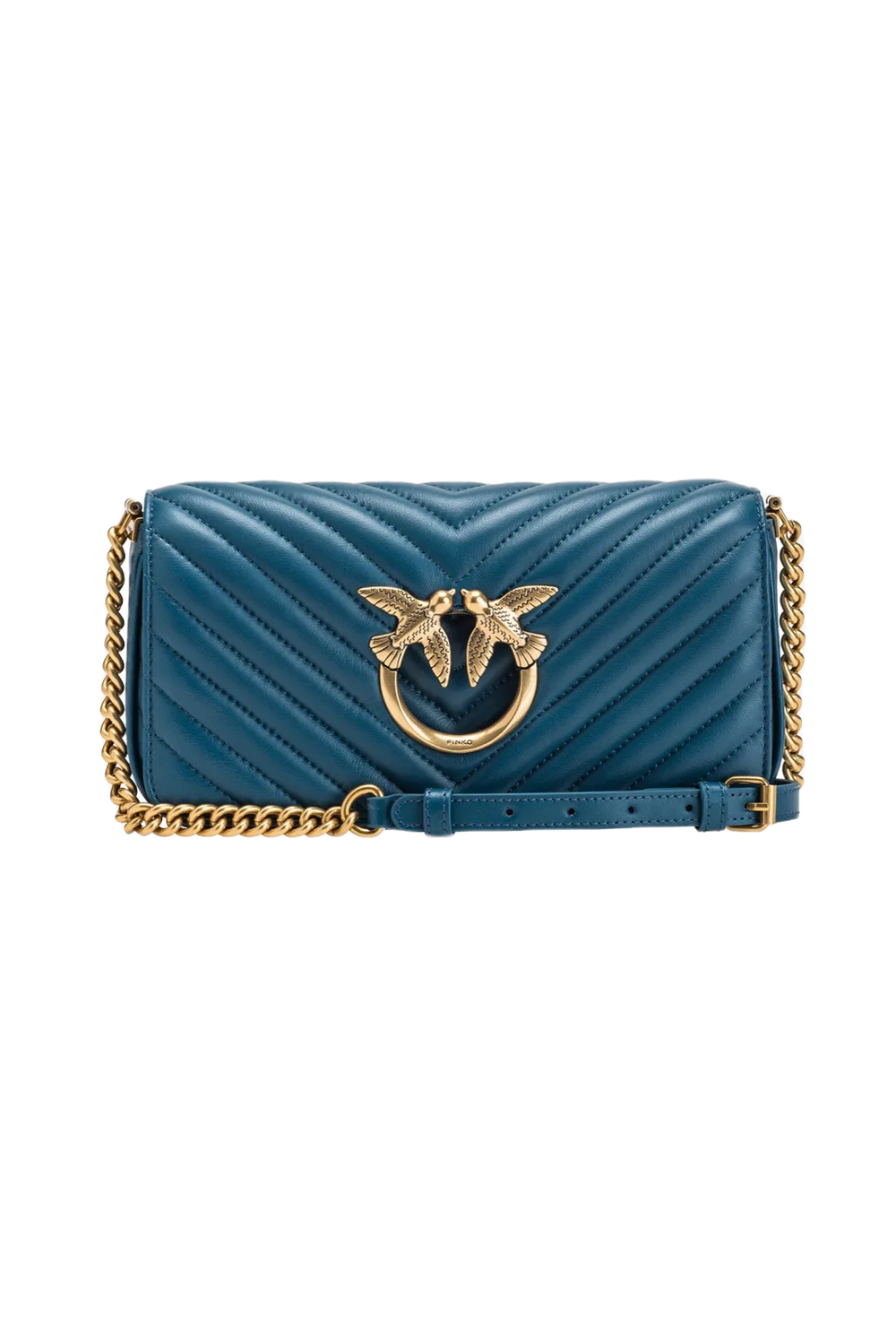 MINI LOVE BAG CLICK BAGUETTE CHEVRON – teal-antique gold