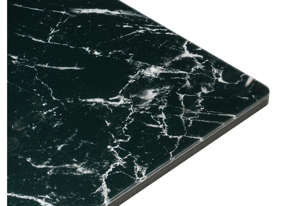 Стол стеклянный Woodville Иматра мрамор черный, черная шагрень, камень