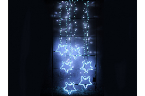 FLESI-LED-GRP-05-W-240V (Подвеска со звездамим) 250х110см