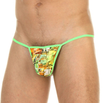 Зеленые сексуальные микро-стринги с принтом (Размер: M) (Цвет: зеленый)
