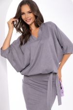 Платье "Вэнсдей" (светло-серое) П8284 LT Collection (Акция)