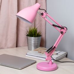 Настольный светильник ЭРА N-123-E27-40W-P Е27 с основанием розовый | Настольные светильники под лампу