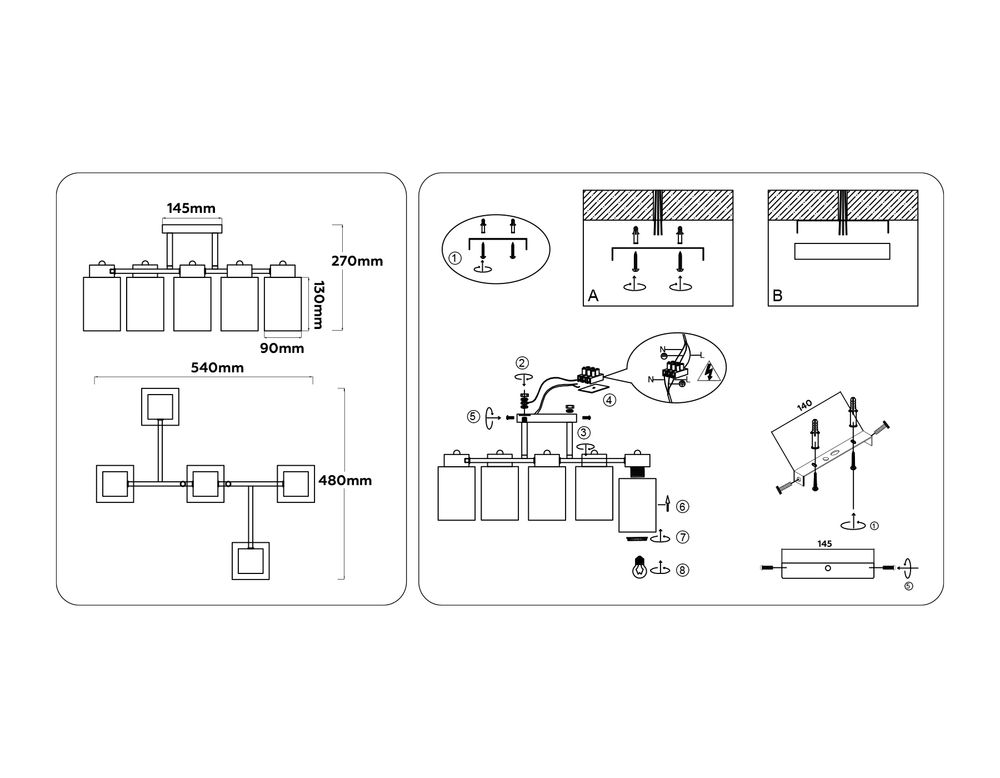 Ambrella Люстра на штанге со стеклянными плафонами Loft TR303047