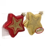 Ёлочные игрушки «Звездочки радужные» 6,5см микс цветов (набор 2шт)