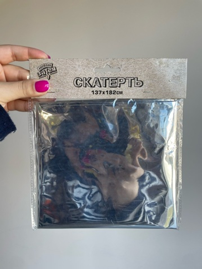 Скатерть фольг серебряная, 137х182см