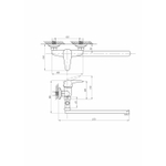 Смеситель для ванны и раковины 40к ПРОФСАН ПСМ-523-072 "ЕВРО", эксцентрики "ЕВРО", ХРОМ