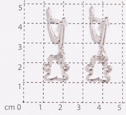 "Япанго мод." серьги в родиевом покрытии из коллекции "Gammi" от Jenavi  с английским замком