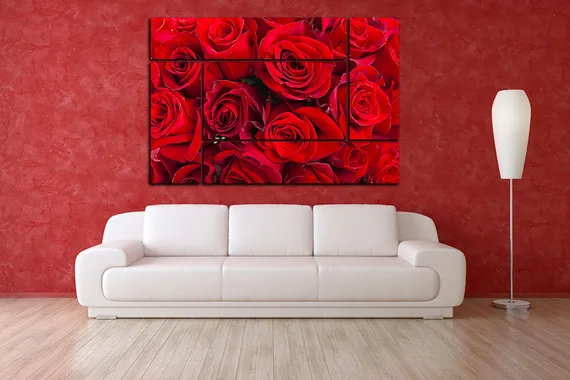 Модульная картина "Красная элегия"