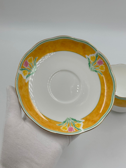 Чайная пара с жёлтой каймой Givenchy by Yamaka