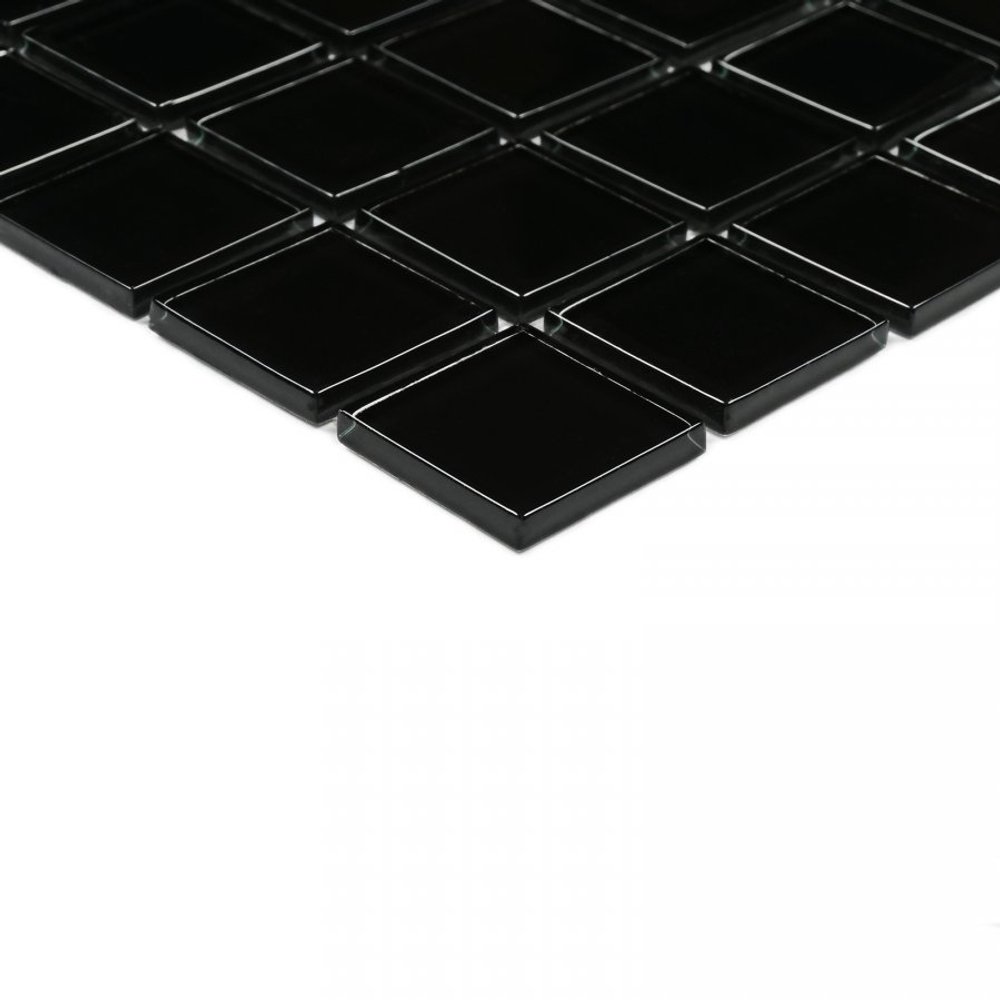 Мозаика стеклянная Black glass/Чёрное стекло (25х25) 300х300х4 мм