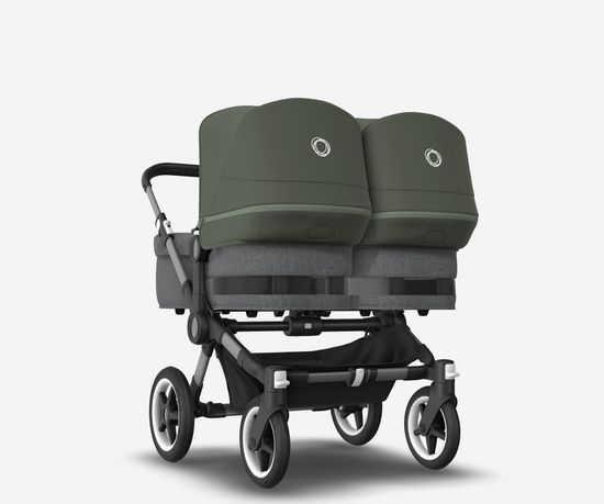 Коляска для двойни 2 в 1 Bugaboo Donkey 5 Twin Forest green/Grey melange/Graphite