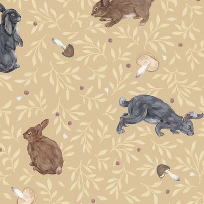 Лесные зайчики (бежевый)