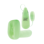 Люминесцентная вагина с виброэлементом (Цвет: зеленый)