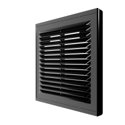 Решетка вен. разъем. с сеткой 150*150 BLACK. 1515Р
