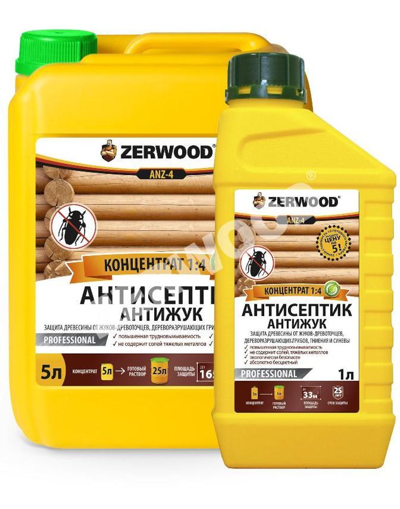 Пропитка Антижук антисептик  ZERWOOD ANZ-4  5л канистра  (И) *НОВИНКА