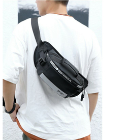 Сумка на пояс мужская СПОРТ через плечо на плечо поясная для документов спортивная, черная