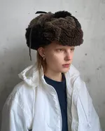 Шапка-ушанка Fuzzz Patchwork Flaps Темно-Коричневая