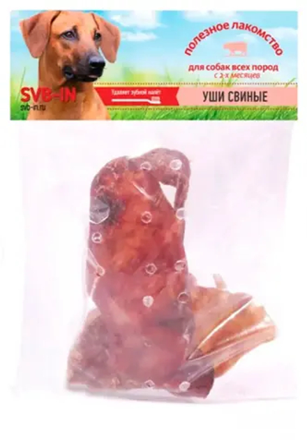 Лакомство SVB-IN для собак, Ухо свиное запеченное