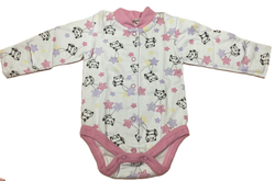 Боди с длинным рукавом на кнопках швы наружу с антицарапками из футера (100% хлопок с начесом) на рост 62 см