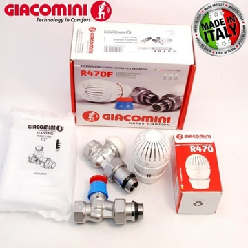 Комплект термостатический Giacomini R470F 1/2" прямой для радиатора (арт. R470FX013)