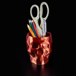 Череп-Ваза для конфет/карандашей, полигональная, 3D печать, медная