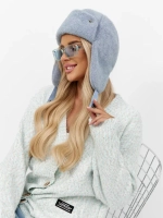 Шапка ушанка зимняя вязаная на флисе