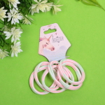 Резинки для волос детские 6шт «Your Paradise», нежные колечки, микс 6 цветов, d-5,5см (подвес Единорожек)