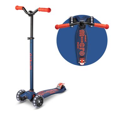 Самокат Maxi Micro Deluxe Pro LED синий/красный