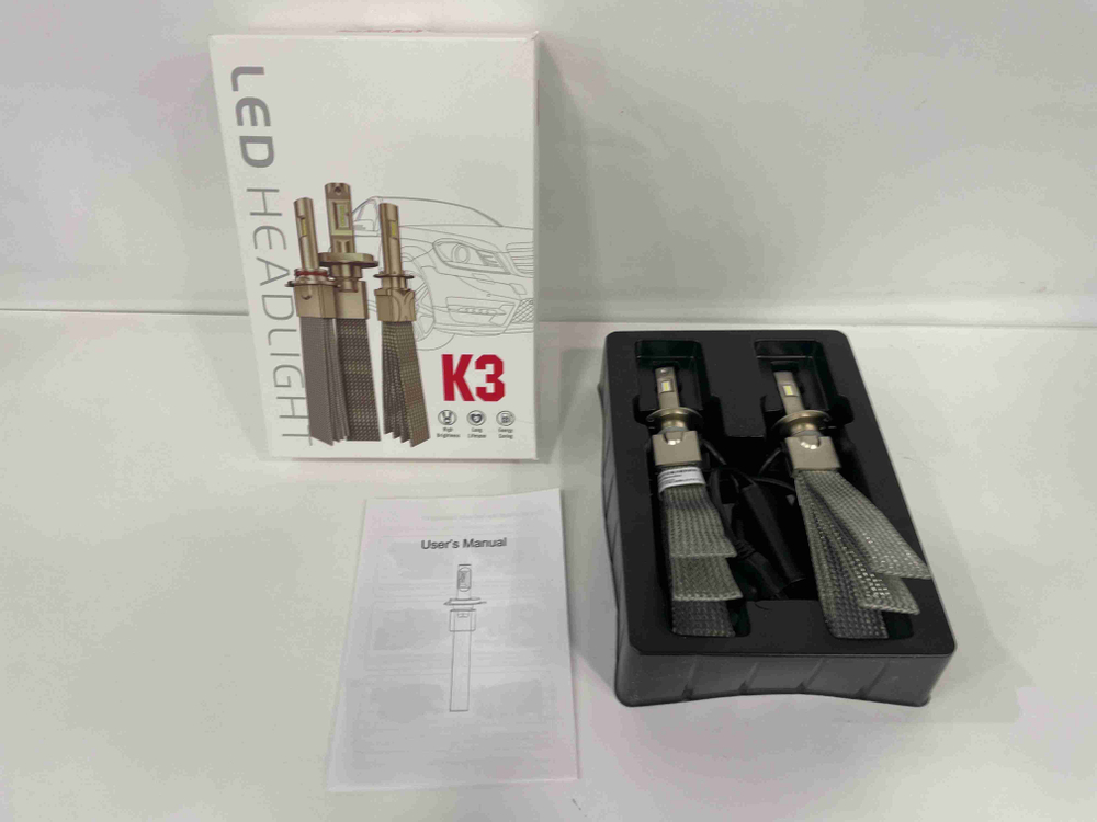 H7 / Светодиодные лампы K3, без вентилятора, 12v, 55w (2 шт. / комплект)