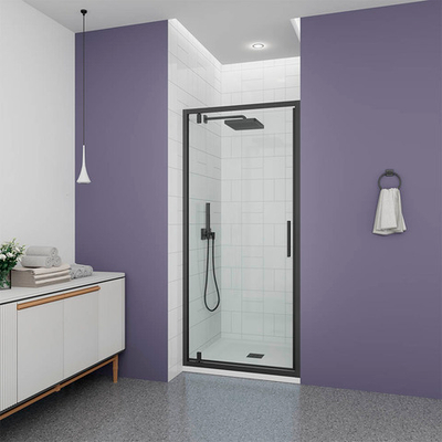 Душевая дверь Veconi Ottimo P30 B, 800x1900, черный матовый, стекло прозрачное