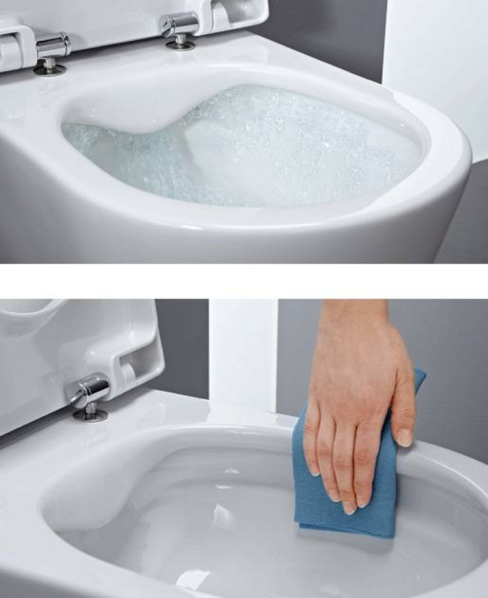 ПЭК Laufen PRO чаша унитаза подвесная Rimless с инсталляционной системой, тонким сиденьем микролифт и клавишей смыва, хром глянец (Z.RU93.0.761.5)