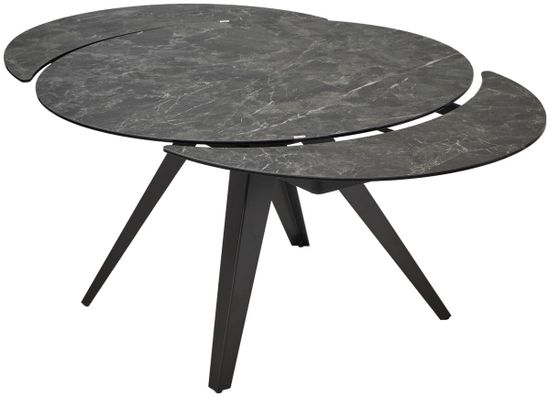 Стол AKSEL 130 цвет Mona Lisa Cерый мрамор, керамика, / Темно-серый каркас