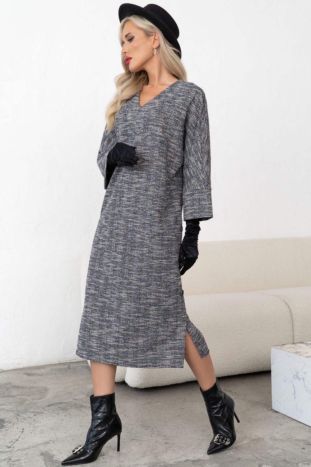 Платье Шарм (графит/синий) Р11-1251 Nikol