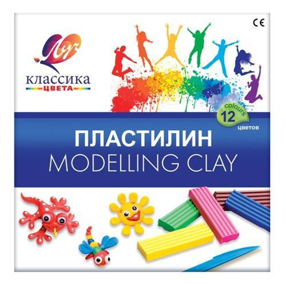 Пластилин 12цв 240г "Классика" стек карт упак