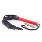 Черно-красная плеть из натуральной кожи - 52 см. (Цвет: черный с красным)