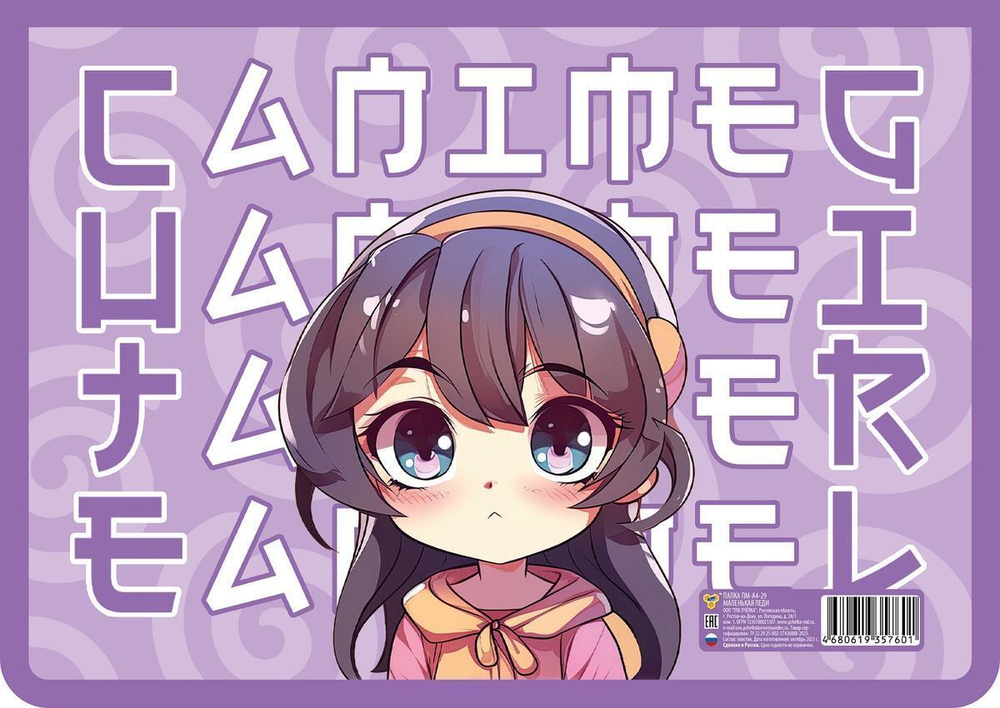 Папка д/тетрадей А4 пласт, молния сверху с дизайном "Маленькая леди 2024" (Пчелка)