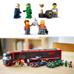 OUTLET LEGO City - F1 Грузовик с болидами RB20 и AMR24 F1 60445