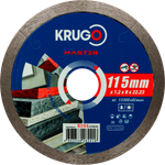 Диск алмазный сплошной ультратонкий по керамике KRUGO MASTER 115х1,2х22,23х8mm, 81041150242
